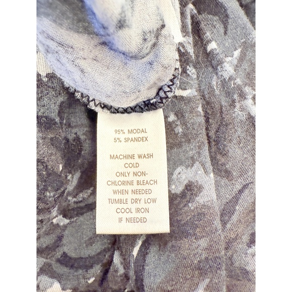 Loft Womens Grey Floral Abstract Print Cowl Neck Long Sleeve Maxi Dress - Picture 7 of 8